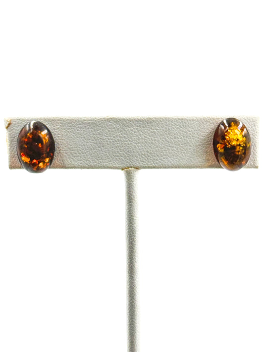 Amber stud earrings