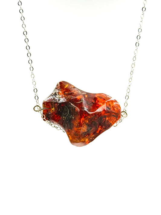Chunky amber pendant