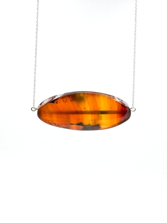 Oval amber pendant