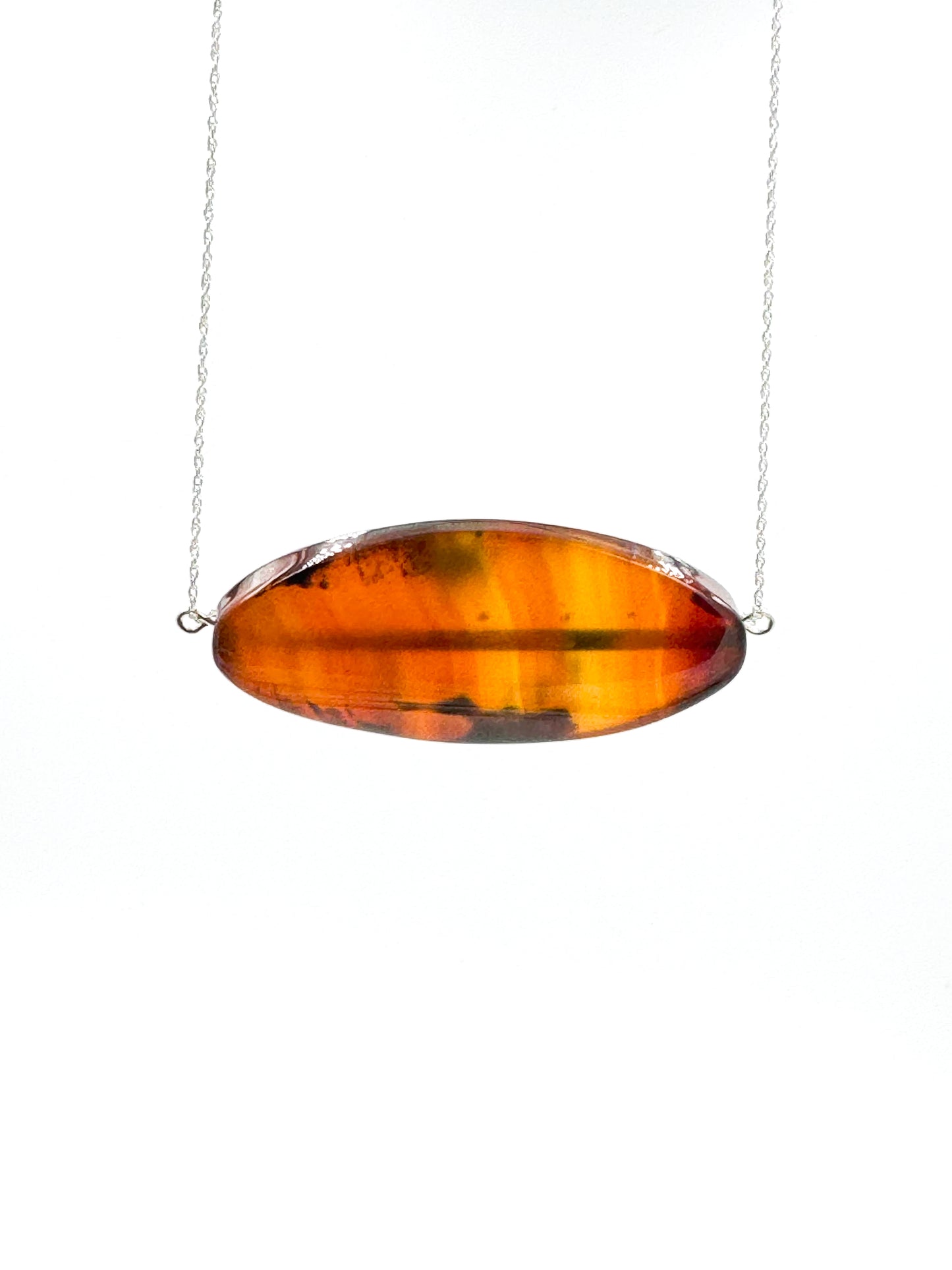 Oval amber pendant