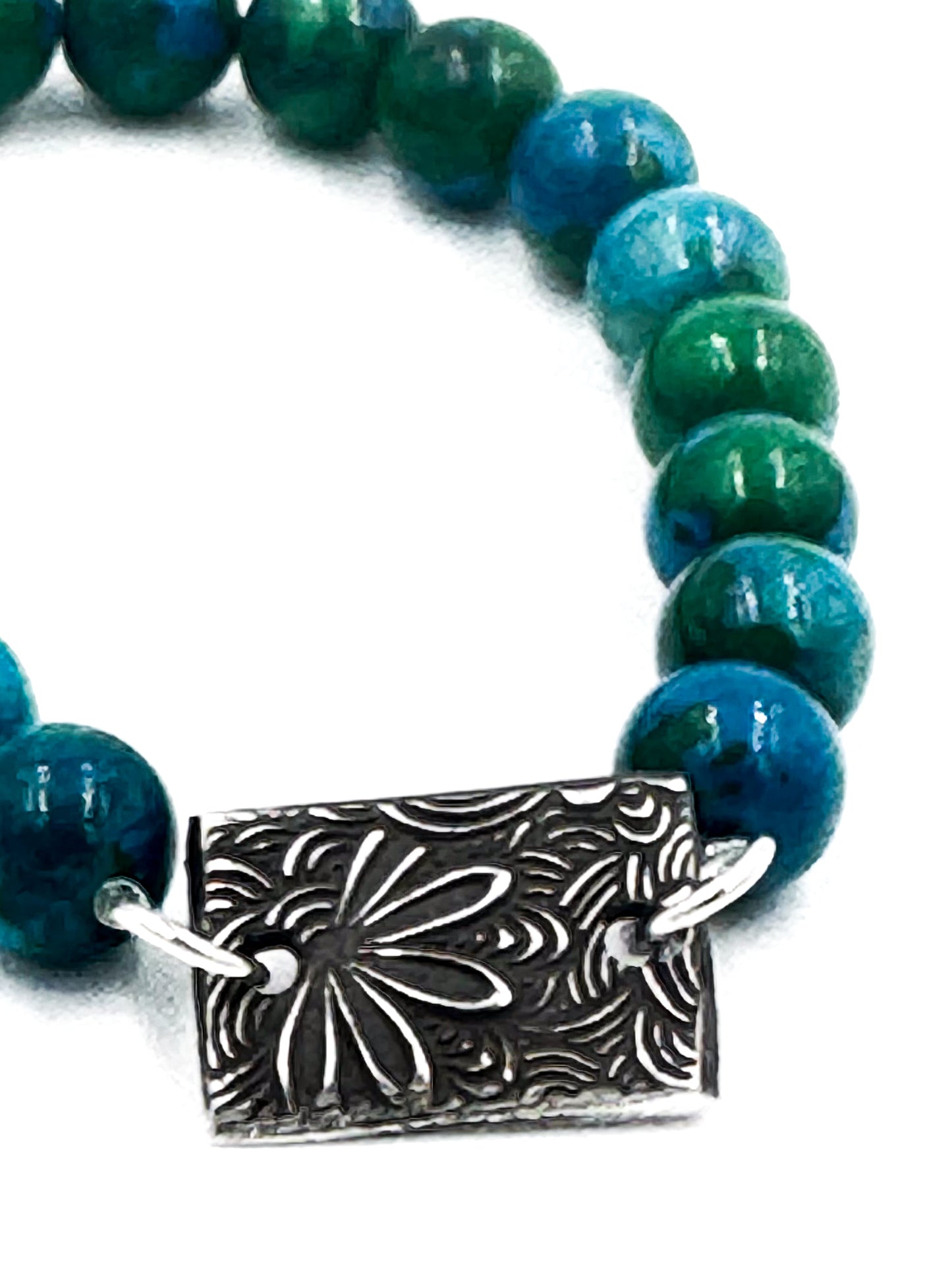 Howlite and silver bracelet