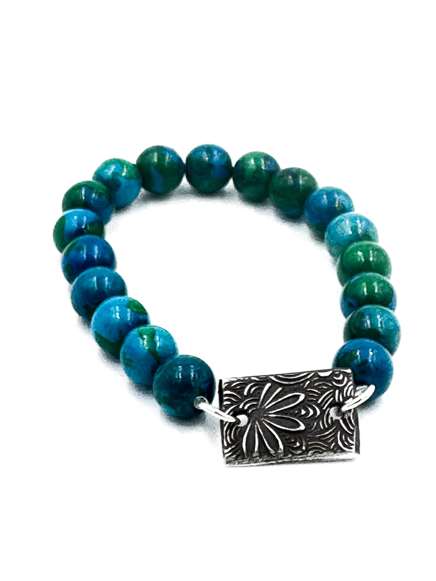 Howlite and silver bracelet