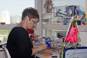 Sue in her workshop